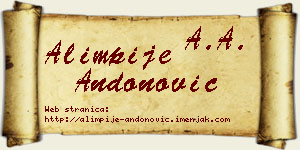 Alimpije Andonović vizit kartica